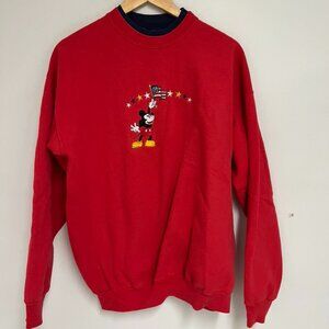 vintage disney mickey mouse embroidered USA sweatshirt